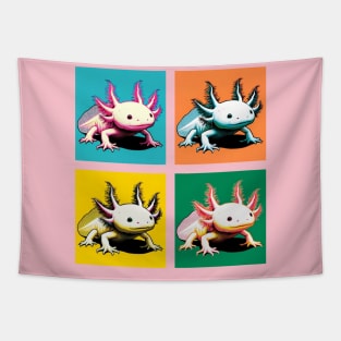 Albino Axolotl Pop Art - Cool Aquatic Creature Tapestry