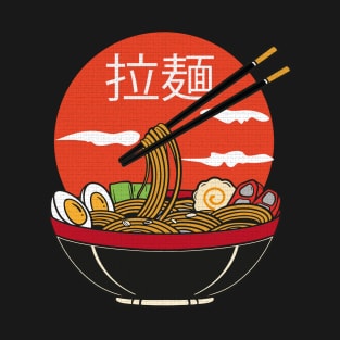 Japanese Ramen Bowl Noodles Teens Boys Girls T-Shirt