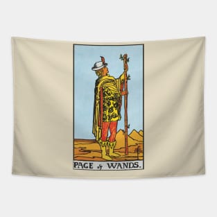 Page of wands tarot card Tapestry