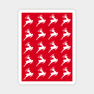 santa's magical christmas reindeer regular red pattern Magnet