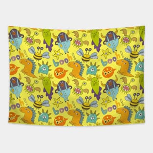 Colorful Monsters Pattern Tapestry