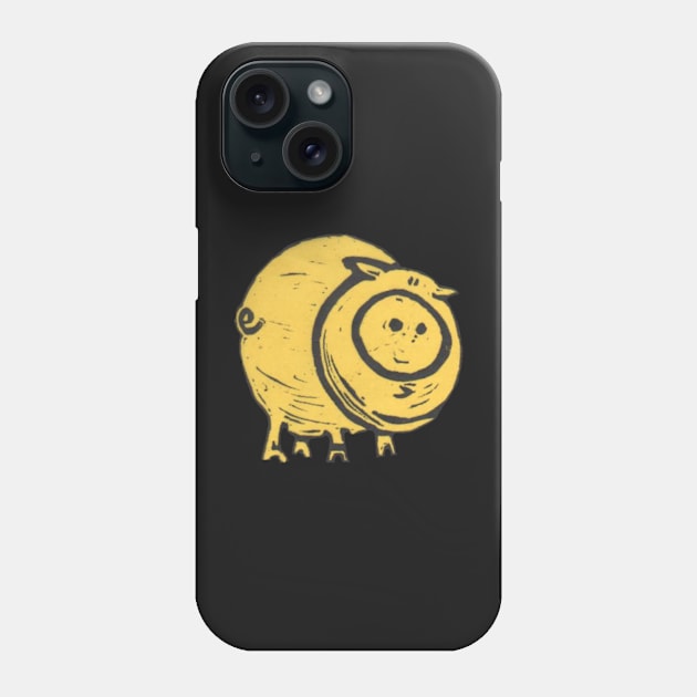 Pig, A Big, Fat, Yellow Pig, what's not to love about piggies?! Phone Case by krisevansart