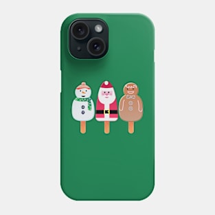 Christmas Snowman, Santa And Gingerbread Man Phone Case