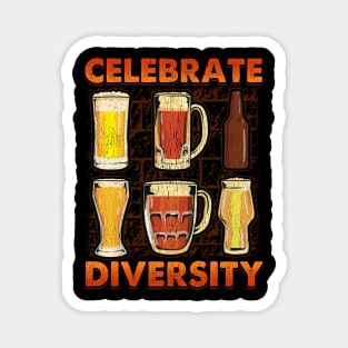 Celebrate Diversity Craft Beer Gifts Drinking Beer Brewery Magnet