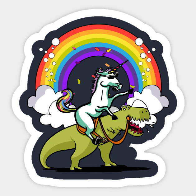 unicorn riding t rex