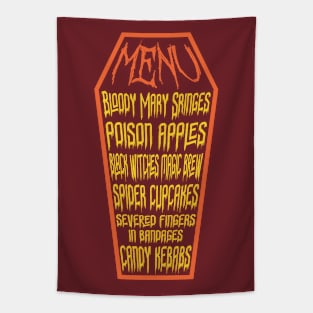 Funny Halloween Food Menu Tapestry