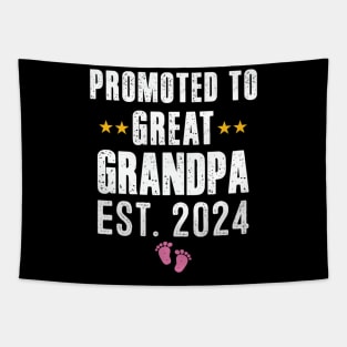 New Grandpa 2024 Promoted To Great Grandpa 2024 It's A Girl Tapestry