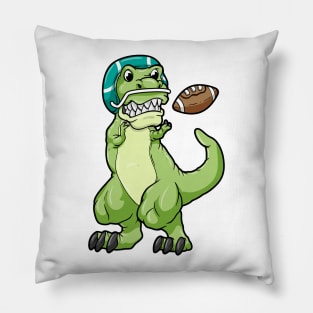 Dinosaur as Footballer with Football and Helmet Pillow