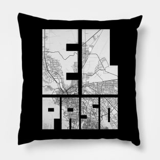 El Paso, USA City Map Typography - Light Pillow