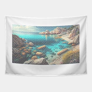 ROCKY SHORE TYPOGRAPHIC Tapestry