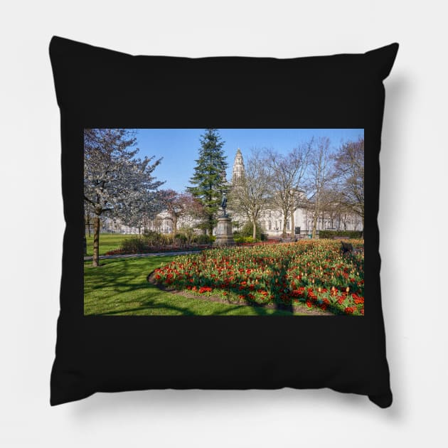 Cardiff City Hall Pillow by RJDowns