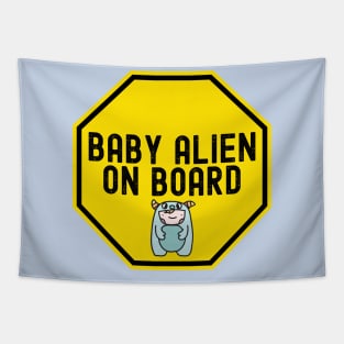 Funny Baby alien on board Tapestry