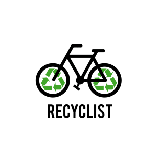 Recycylist, bicycle with recycling sign, t-shirt, cyclist shirt T-Shirt