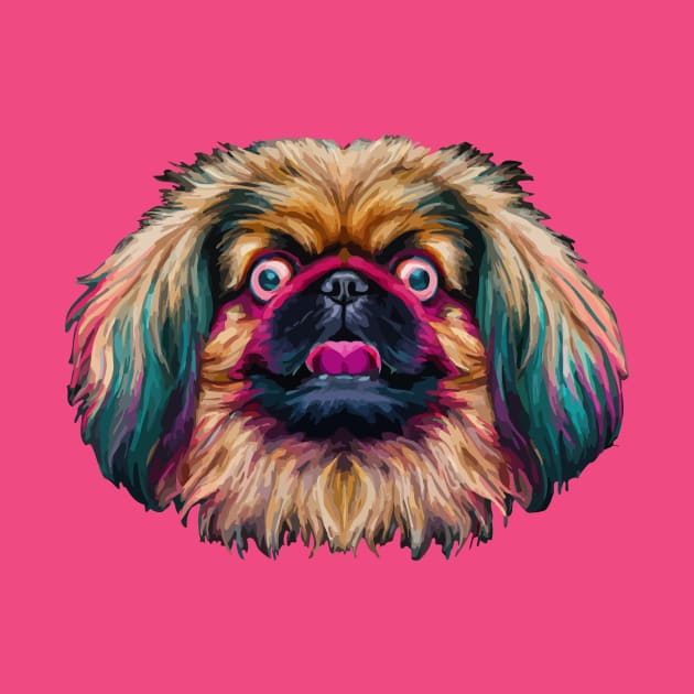 Fluffy Pekingese Bork Art by Furrban