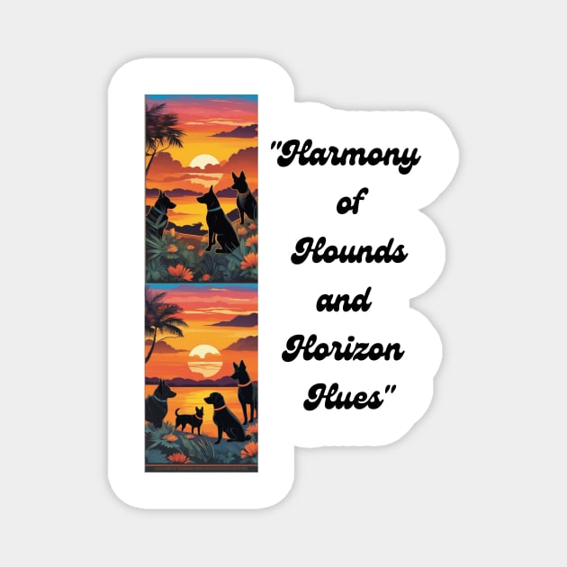 "Harmony of Hounds and Horizon Hues" Magnet by abdellahyousra