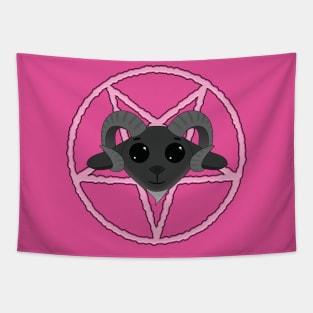 Cute Goat Pentagram Tapestry