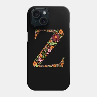 Retro Floral Letter Z Phone Case