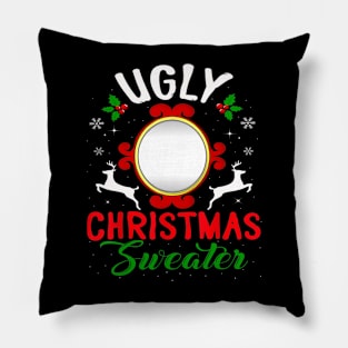 Funny Ugly Christmas Sweater With Mirror Pillow