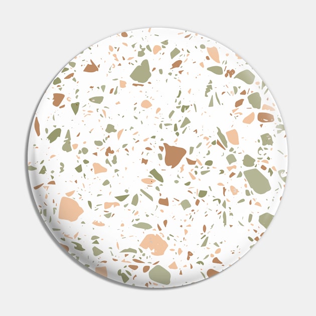 White Terrazzo Pattern Pin by thesnowwhyte