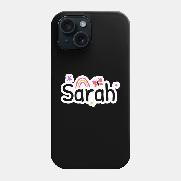 Sarah name cute design Phone Case by BrightLightArts