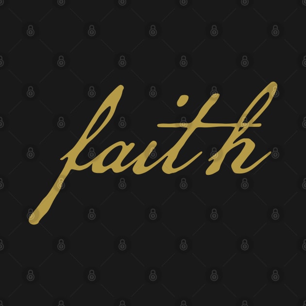 Gold Christmas Faith Minimal Typography by ellenhenryart