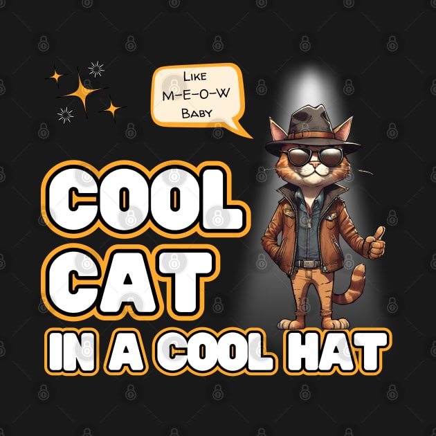 Cool Cat In A Cool Hat by Kenny The Bartender's Tee Emporium