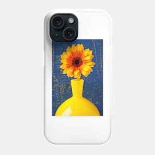Gerbera Daisy In Yellow Vase Phone Case