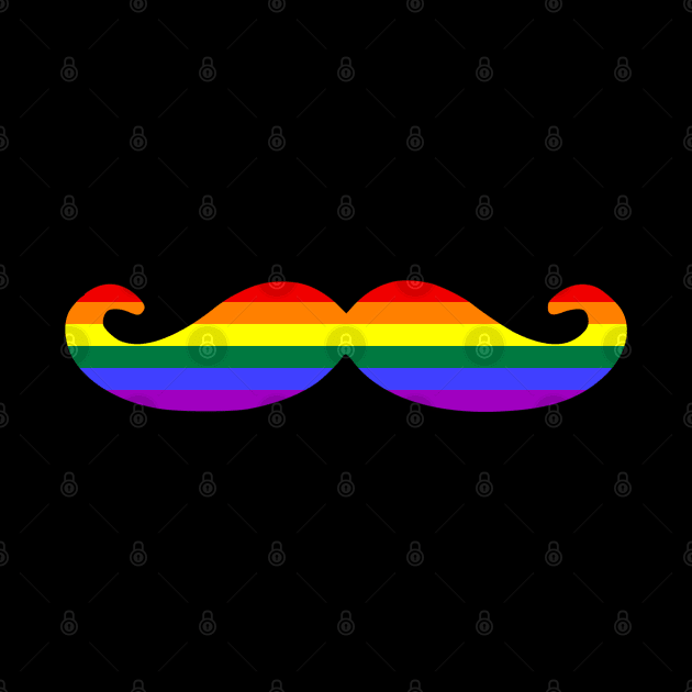 Funny Gay Pride Flag Imperial Mustache by Scar