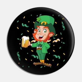 Leprechaun Drinking Beer St. Patrick's Day Pin