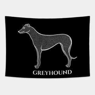 Greyhound with Name - dog design for greyhound lovers - black and white Tapestry