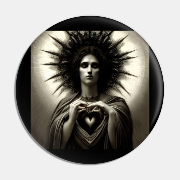 Gothic sacred heart Pin by Roguex