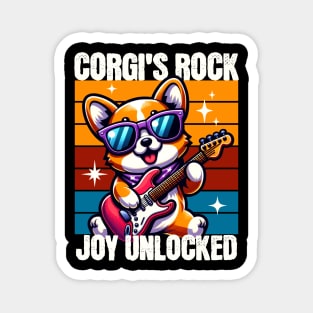 Corgi's Rock Joy Unlocked Magnet