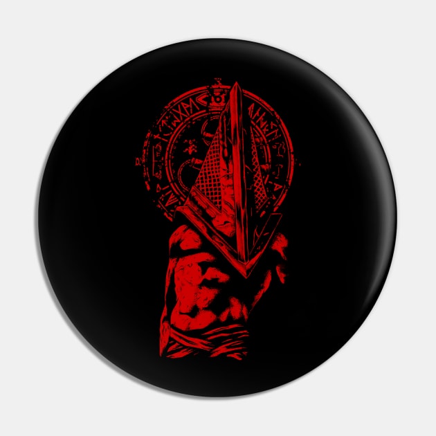 Red Pyramid Thing Pin by JonathanGrimmArt