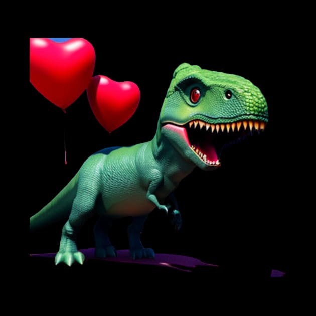 I Steal Hearts Valentines Day T-Rex Dinosaur by Paper & Pixels