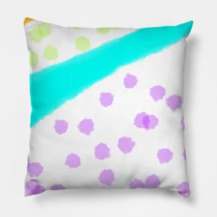 Pink blue watercolor floral art design Pillow