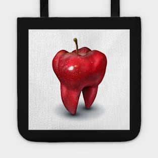Dentist Dental Health Concept as an apple shaped as a molar tooth Tote