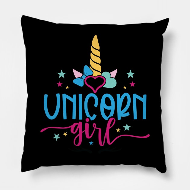 unicorn girl Pillow by busines_night