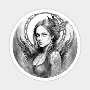 Gothic Angel with Tattoos Magnet