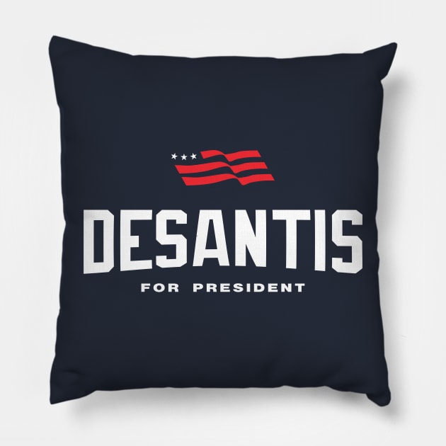 Ron DeSantis For President 2024 Pillow by MAR-A-LAGO RAIDERS