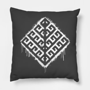 Yggdrasil Symbol Grunge Pillow