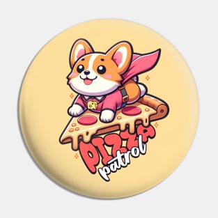 Corgi Pizza Lover Funny Pin