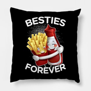 Besties Forever Ketchup & Fries Friendship Best Food Friend Pillow