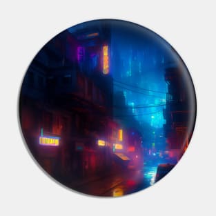 Neon Lit Nightlife Pin