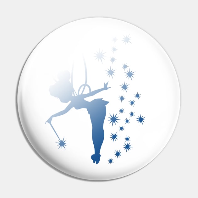 Blue White Tinkerbell Ombre Pin by ijsw