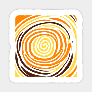 Spiral Yellow Orange Abstract Art Magnet