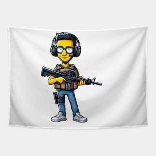 Tactical Yellow People Tapestry