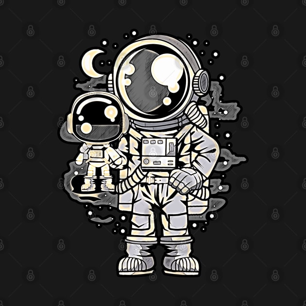 Astronaut And His Doll • Funny And Cool Sci-Fi Cartoon Drawing Design Great For Any Occasion And For Everyone by TeesHood