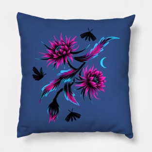 Queen of the Night - Teal / Purple Pillow