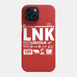 Vintage Lincoln LNK Airport Code Travel Day Retro Travel Tag Nebraska Phone Case