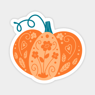 Orange Decorative Pumpkin Magnet